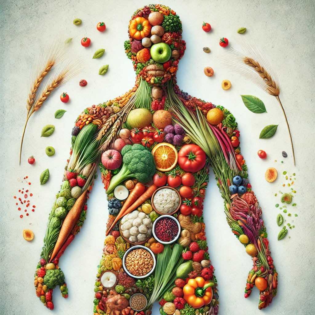 Image depicting that human body is made up of food